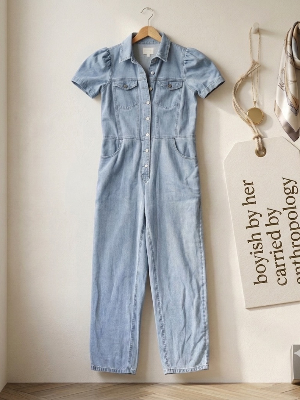 Boyish by her Light Wash Denim Jumpsuit